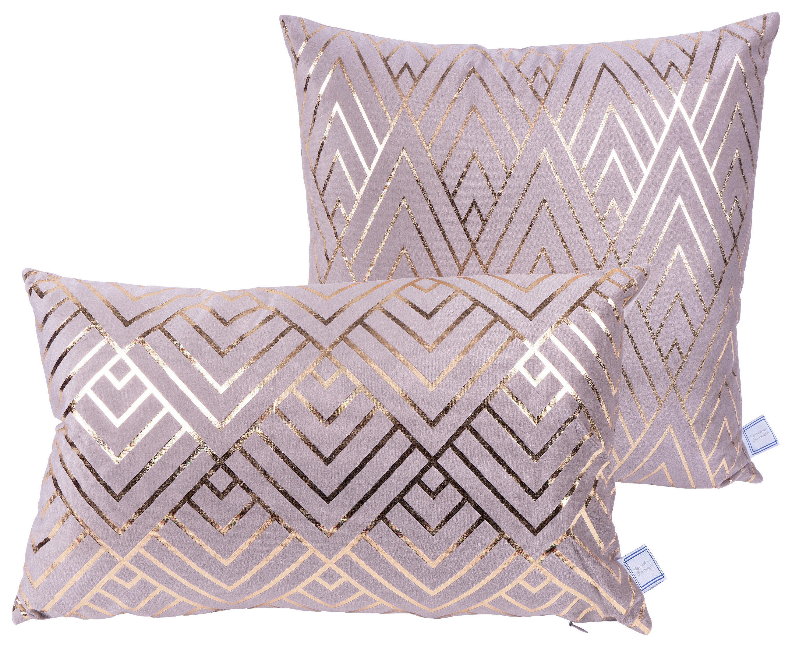 SADA DEKORAČNÝCH VANKÚŠOV 30x45/50x45 cm - zlatá/taupe, Konventionell, textil (30x45/50x45cm)