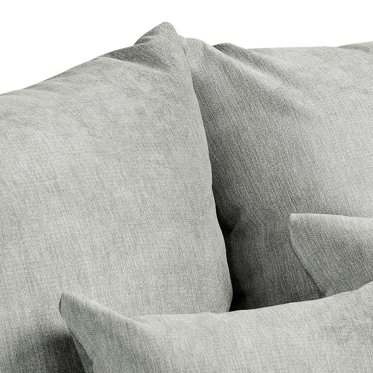 ECKSOFA Naomi Grau Mikrofaser Rückenkissen  - Schwarz/Grau, Design, Kunststoff/Textil (243/284cm) - P & B