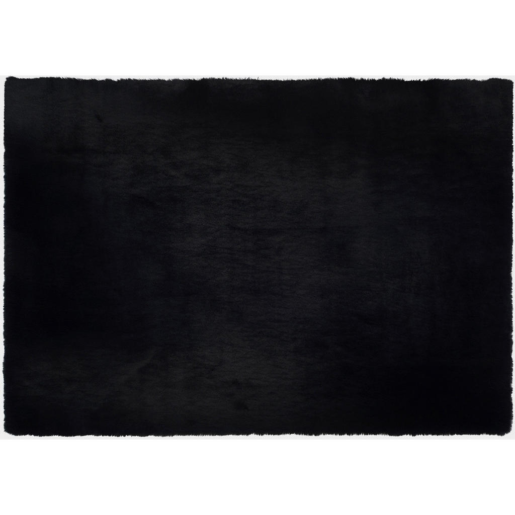Thumbnail - Novel Hochflorteppich Silky Haven, Schwarz, Textil, Uni, rechteckig, 200x290 cm, Oeko-Tex® Standard 100, für Fußbodenhei...