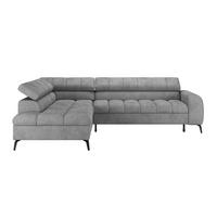 ECKSOFA Hellgrau  - Hellgrau/Schwarz, Trend, Kunststoff/Textil (203/261cm) - Livetastic