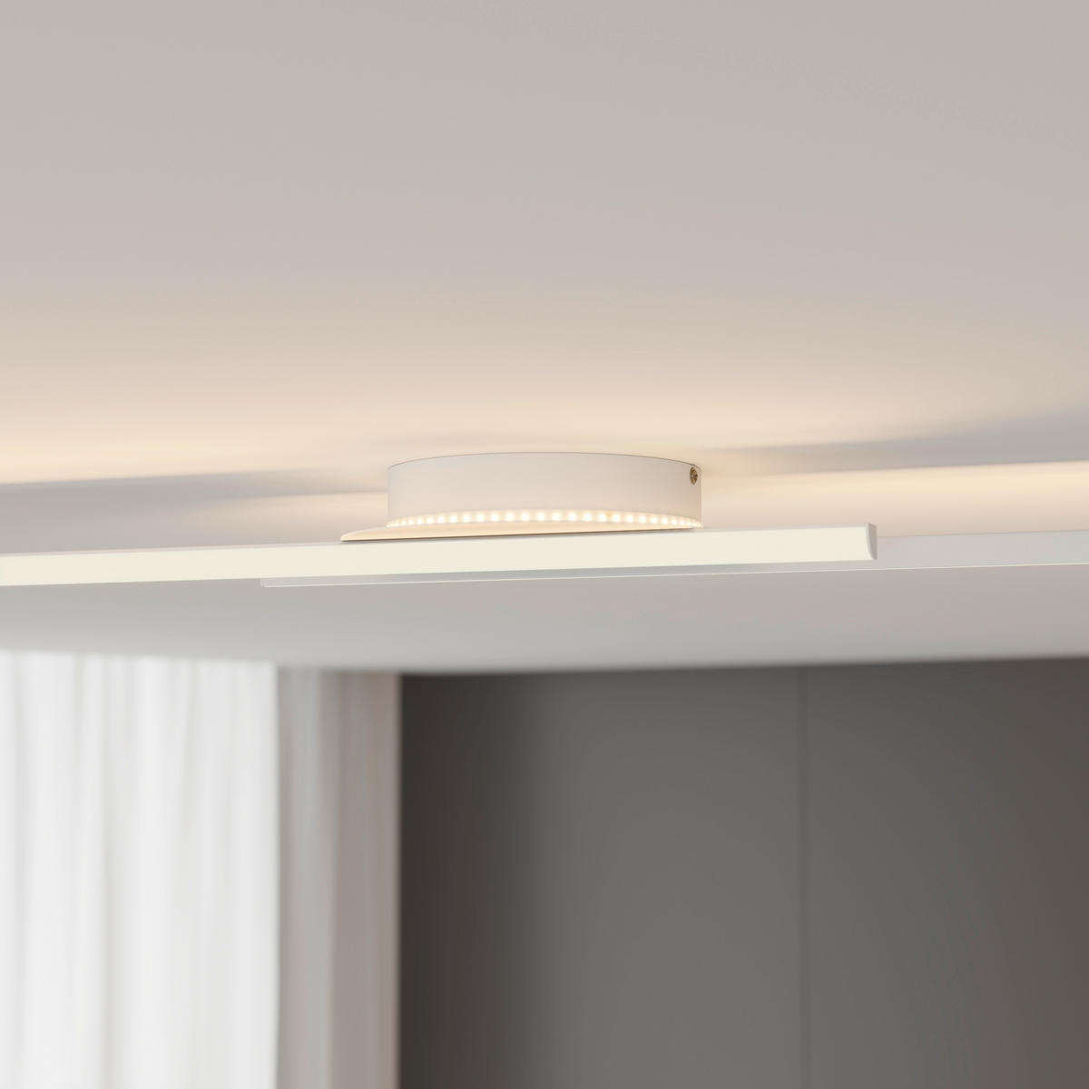 STROPNÍ LED SVÍTIDLO, 96/20/5,5 cm - bílá, Basics, kov/plast (96/20/5,5cm) - Novel