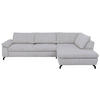 ECKSOFA Sense Grau Cord, Velours  - Schwarz/Grau, Design, Textil/Metall (291/197cm) - Beldomo Style
