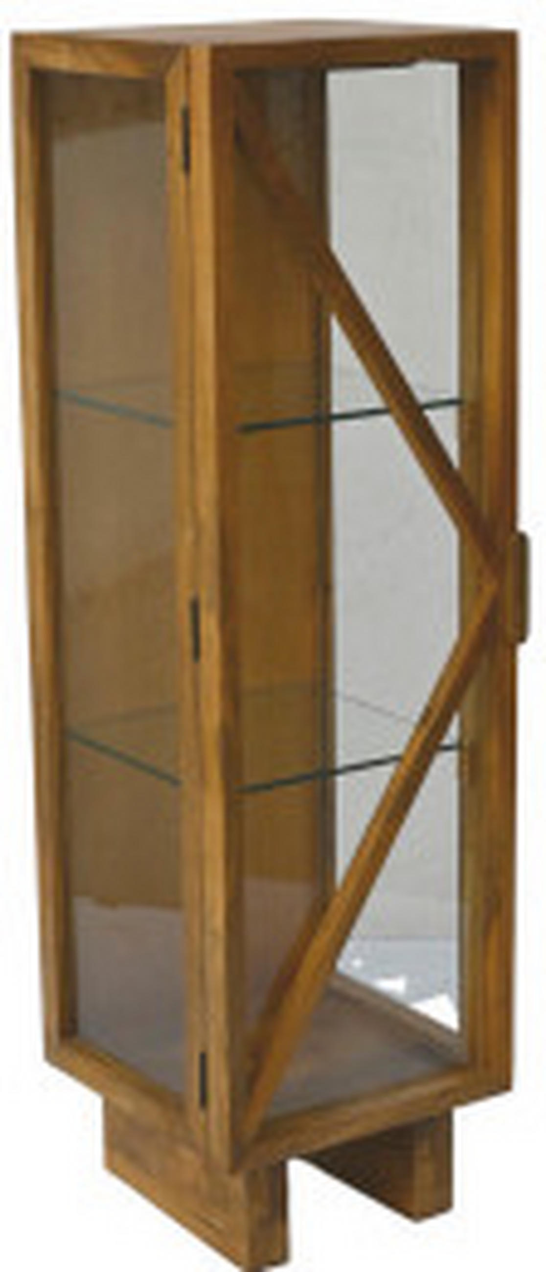 VITRINE Kella in vollmassiv Mangoholz Naturfarben  - Naturfarben, Design, Glas/Holz (40/137/39cm) - Livetastic