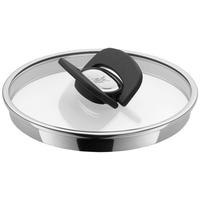 TOPFDECKEL 16 cm  - Edelstahlfarben/Schwarz, Design, Glas/Kunststoff (16cm) - WMF