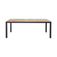 GARTENTISCH 209/100/74 cm Holz, Metall rechteckig  - Anthrazit/Teakfarben, Natur, Holz/Metall (209/100/74cm) - Gardenson