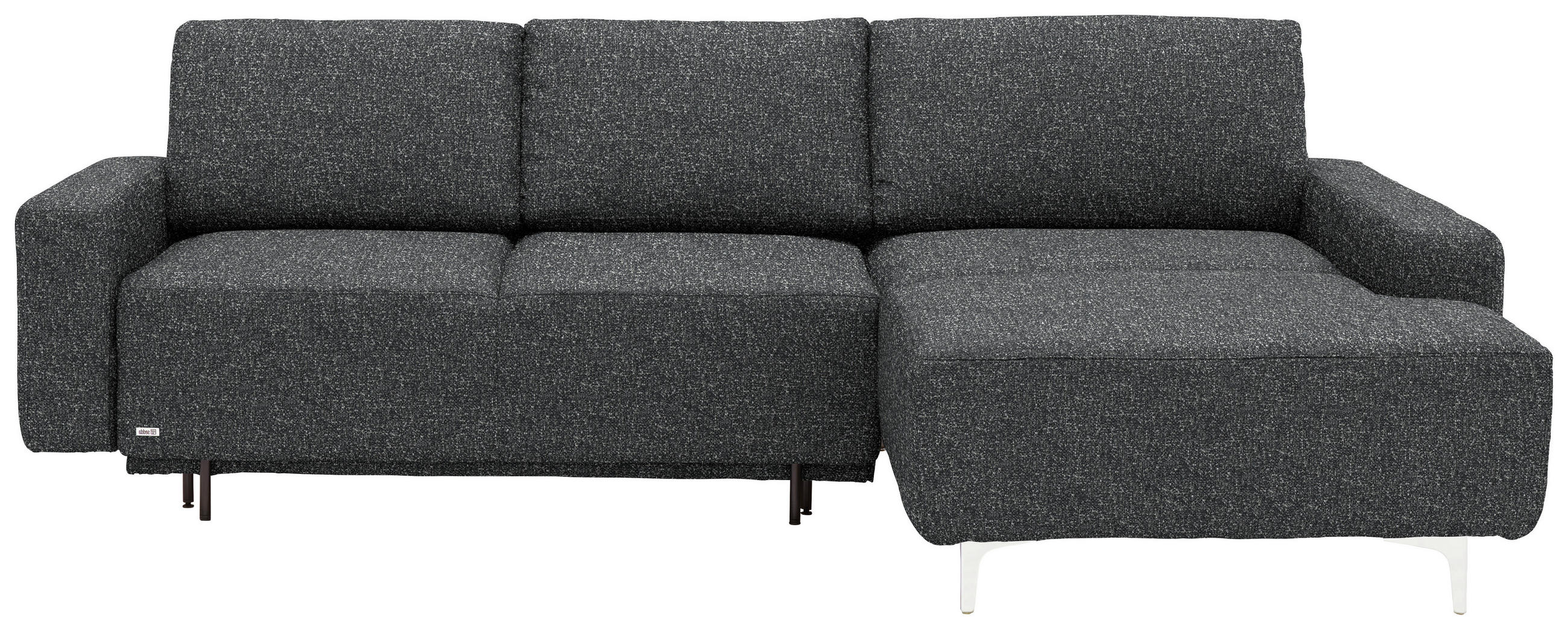 ECKSOFA  in Mikrovelours Anthrazit  248/160 cm  - Anthrazit/Alufarben, Design, Textil/Metall (248/160cm) - Sedda