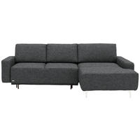 ECKSOFA  in Mikrovelours Anthrazit  248/160 cm  - Anthrazit/Alufarben, Design, Textil/Metall (248/160cm) - Sedda