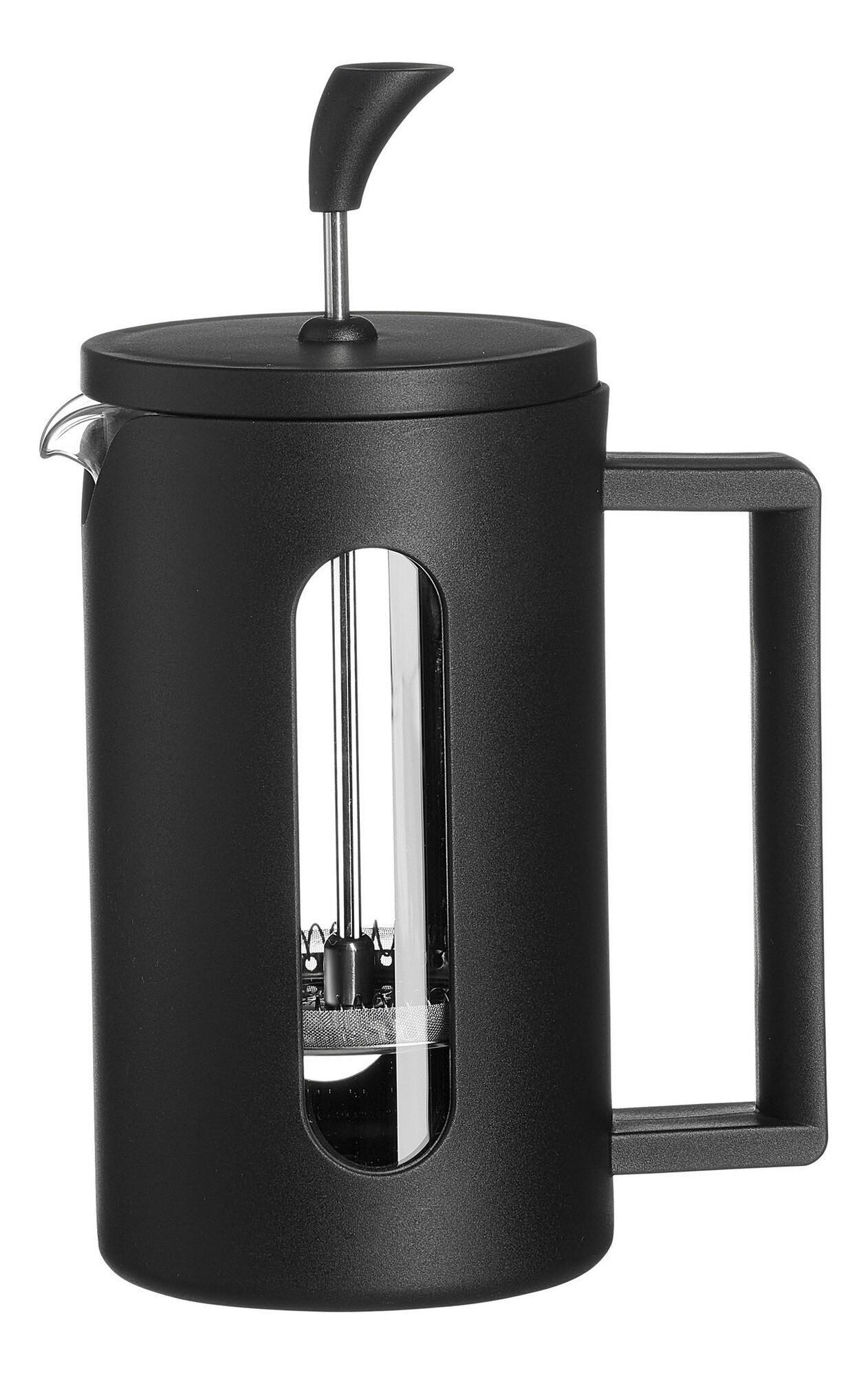 PRESĂ FRANCEZĂ DE CAFEA - străveziu/negru, Basics, plastic/sticlă (13/13/20cm)