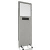 TRENNWAND Kunststoff, Textil, Metall Hellgrau, Klar  - Klar/Hellgrau, Basics, Kunststoff/Textil (60/177/3cm) - MID.YOU