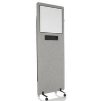 TRENNWAND Kunststoff, Textil, Metall Hellgrau, Klar  - Klar/Hellgrau, Basics, Kunststoff/Textil (60/177/3cm) - MID.YOU
