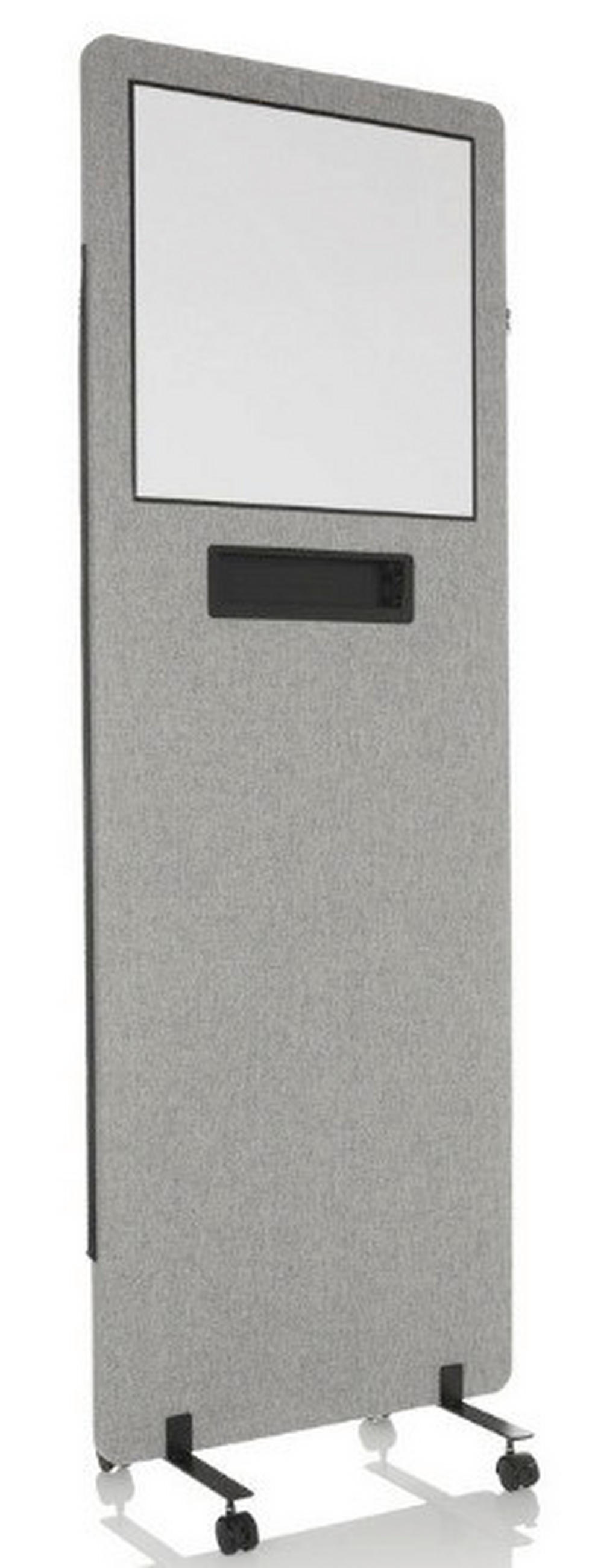 TRENNWAND Kunststoff, Textil, Metall Hellgrau, Klar  - Klar/Hellgrau, Basics, Kunststoff/Textil (60/177/3cm) - MID.YOU