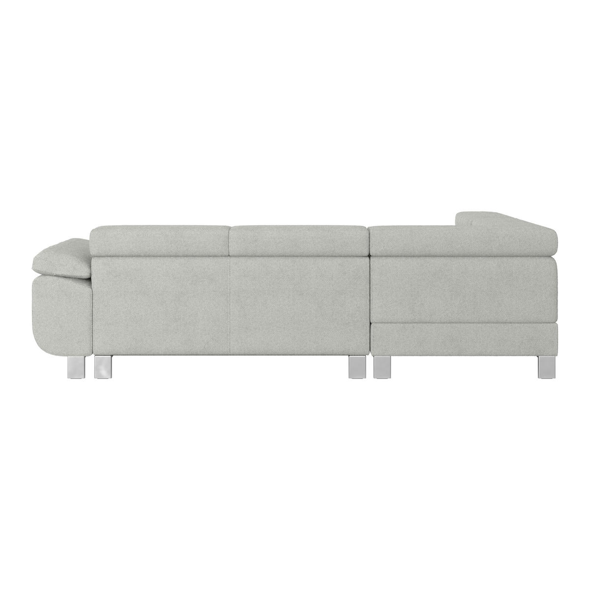 ECKSOFA in Drell Hellgrau  - Hellgrau, Modern, Textil/Metall (230/270cm) - MID.YOU