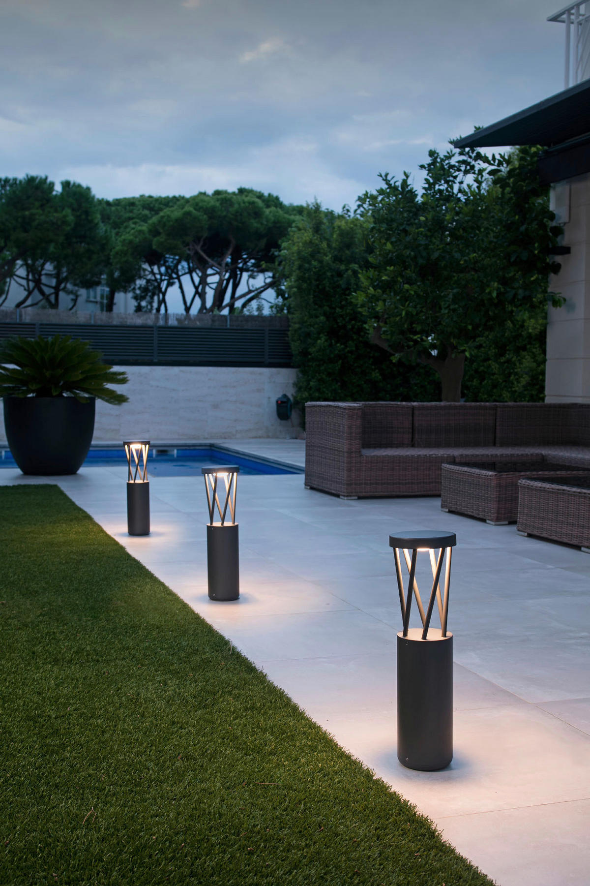 POLLERLEUCHTE 14.5/14.5/50 cm   - Dunkelgrau, Design, Metall (14.5/14.5/50cm)