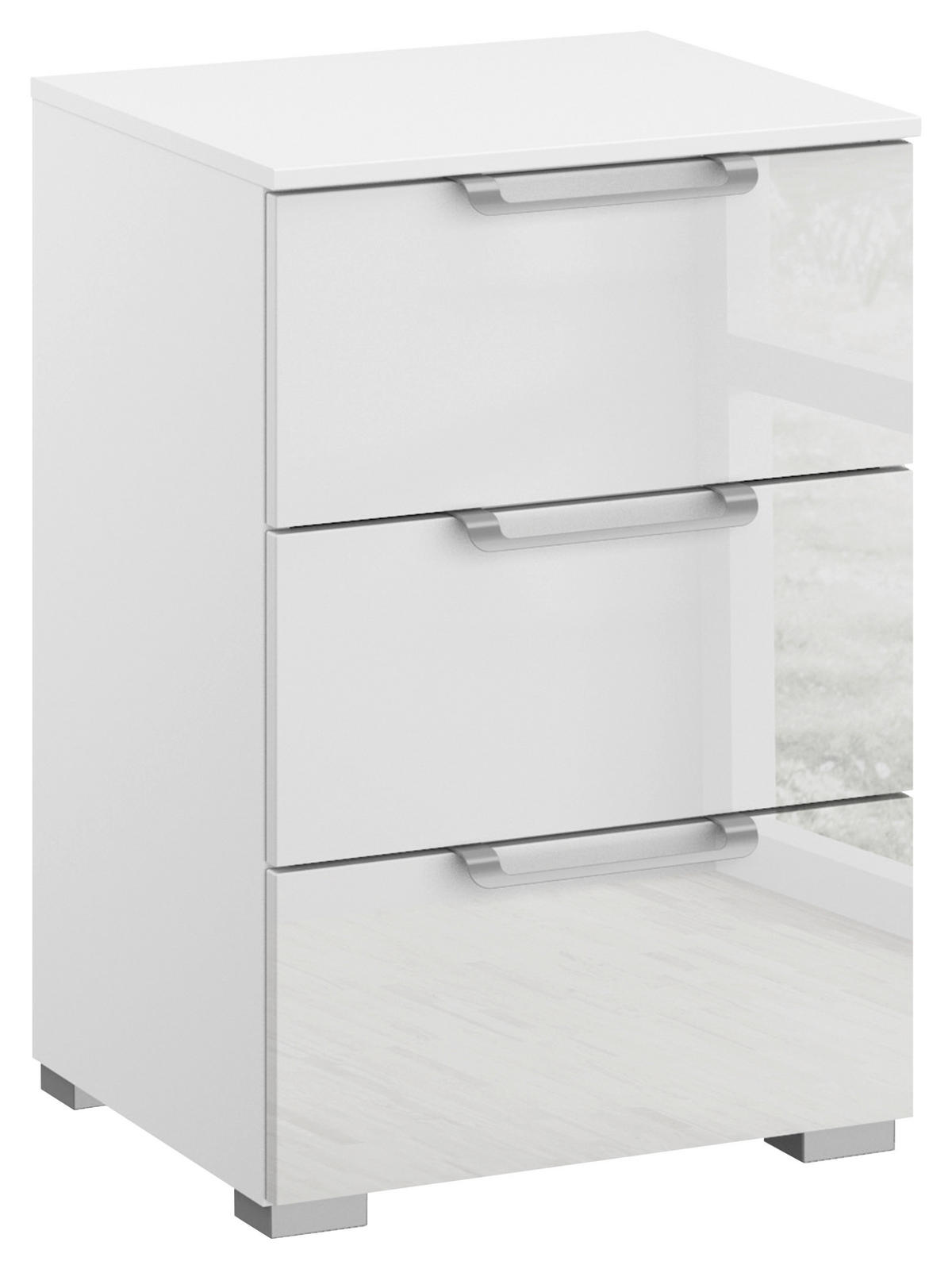 NACHTSCHRANK 40/61/42 cm  - Klar/Silberfarben, Design, Glas/Holzwerkstoff (40/61/42cm) - Novel