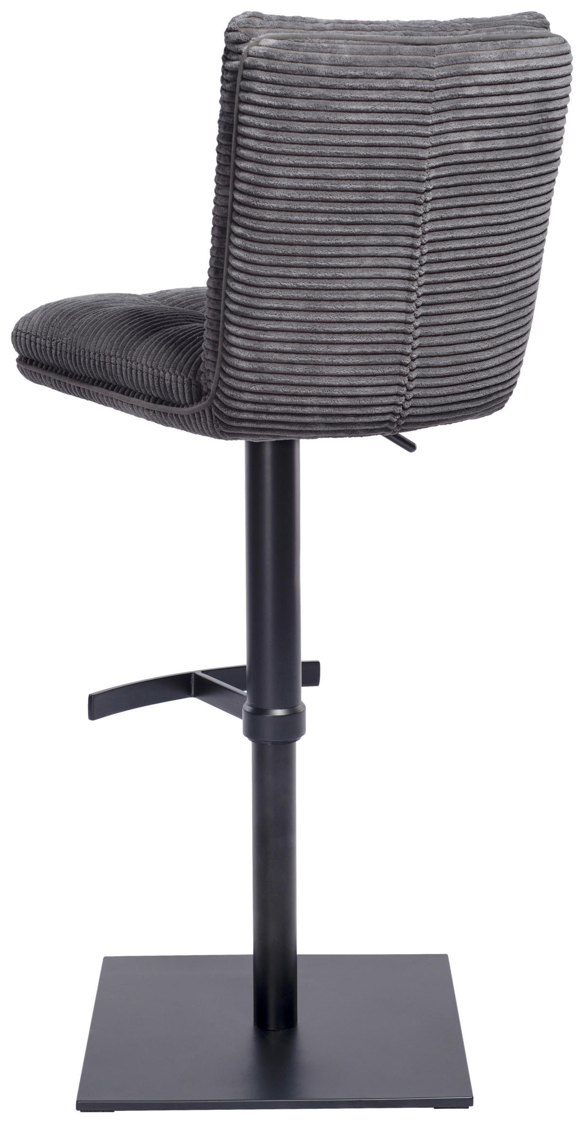 BARHOCKER in Metall, Textil Blaugrau  - Blaugrau/Schwarz, Design, Textil/Metall (43/90-116/57cm) - Stylife
