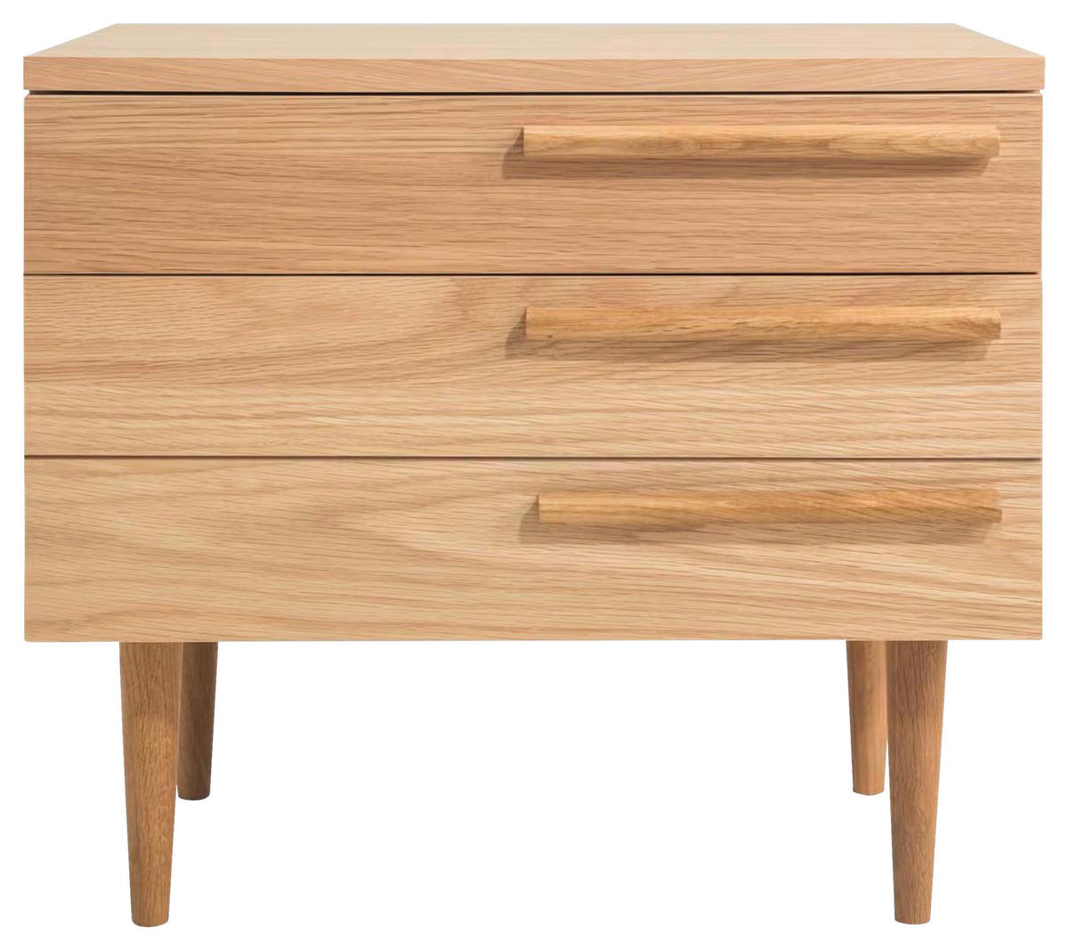 NACHTSCHRANK 55/50/40 cm Eiche furniert, massiv  - Eichefarben, Design, Holz/Holzwerkstoff (55/50/40cm) - home24