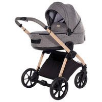 KINDERWAGENSET  Facetty  Poppy Mousse  - Beige/Grau, Design, Textil/Metall (104,5/62/94cm) - Jimmylee
