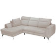 ECKSOFA Beige Chenille  - Beige/Schwarz, KONVENTIONELL, Textil/Metall (185/240cm) - Carryhome