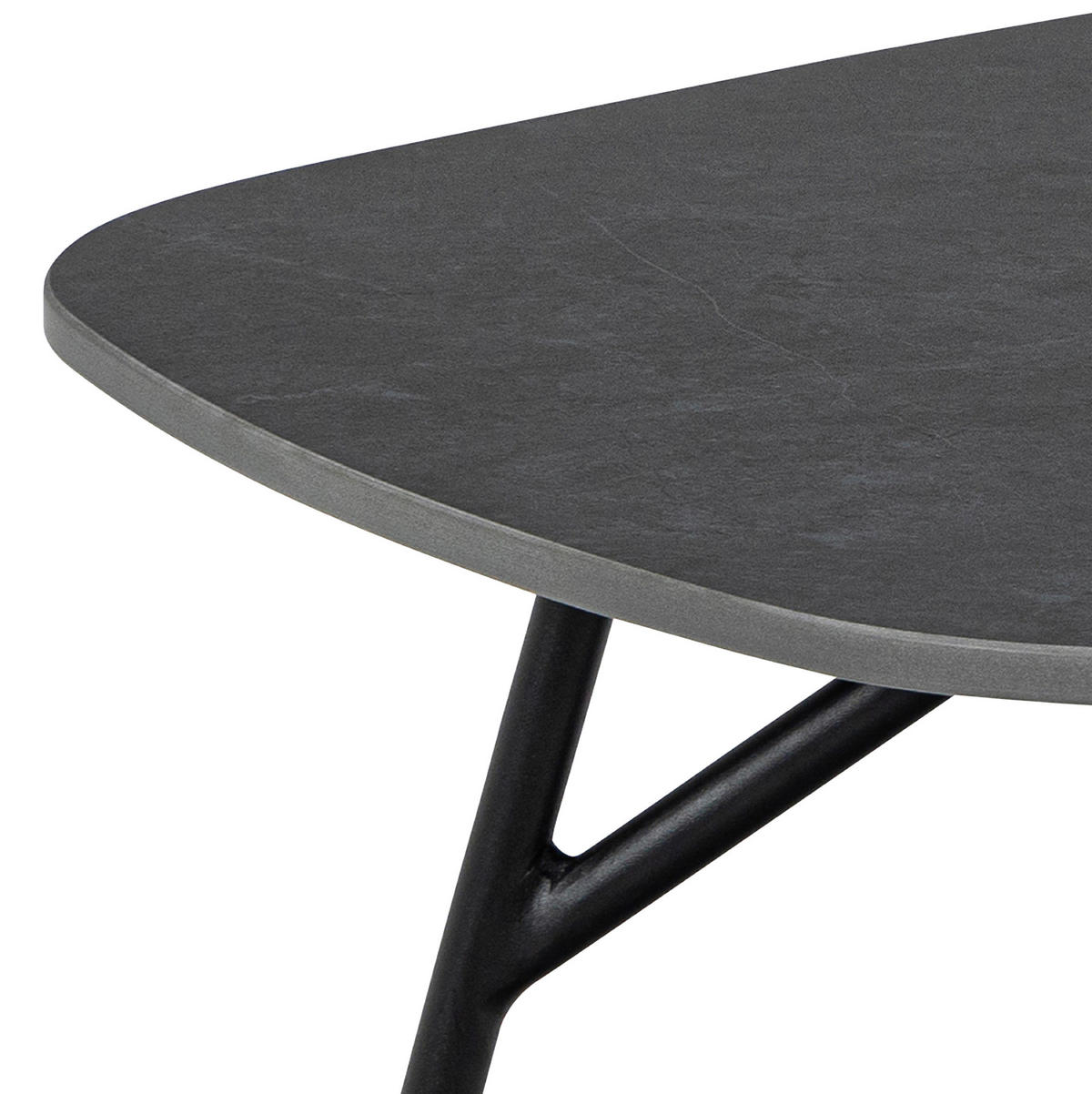 COUCHTISCH 120/60/41 cm oval Schwarz  - Schwarz, Design, Keramik/Metall (120/60/41cm) - MID.YOU
