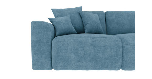 ECKSOFA Blau Samt  - Chromfarben/Blau, KONVENTIONELL, Kunststoff/Textil (293/195cm) - Carryhome