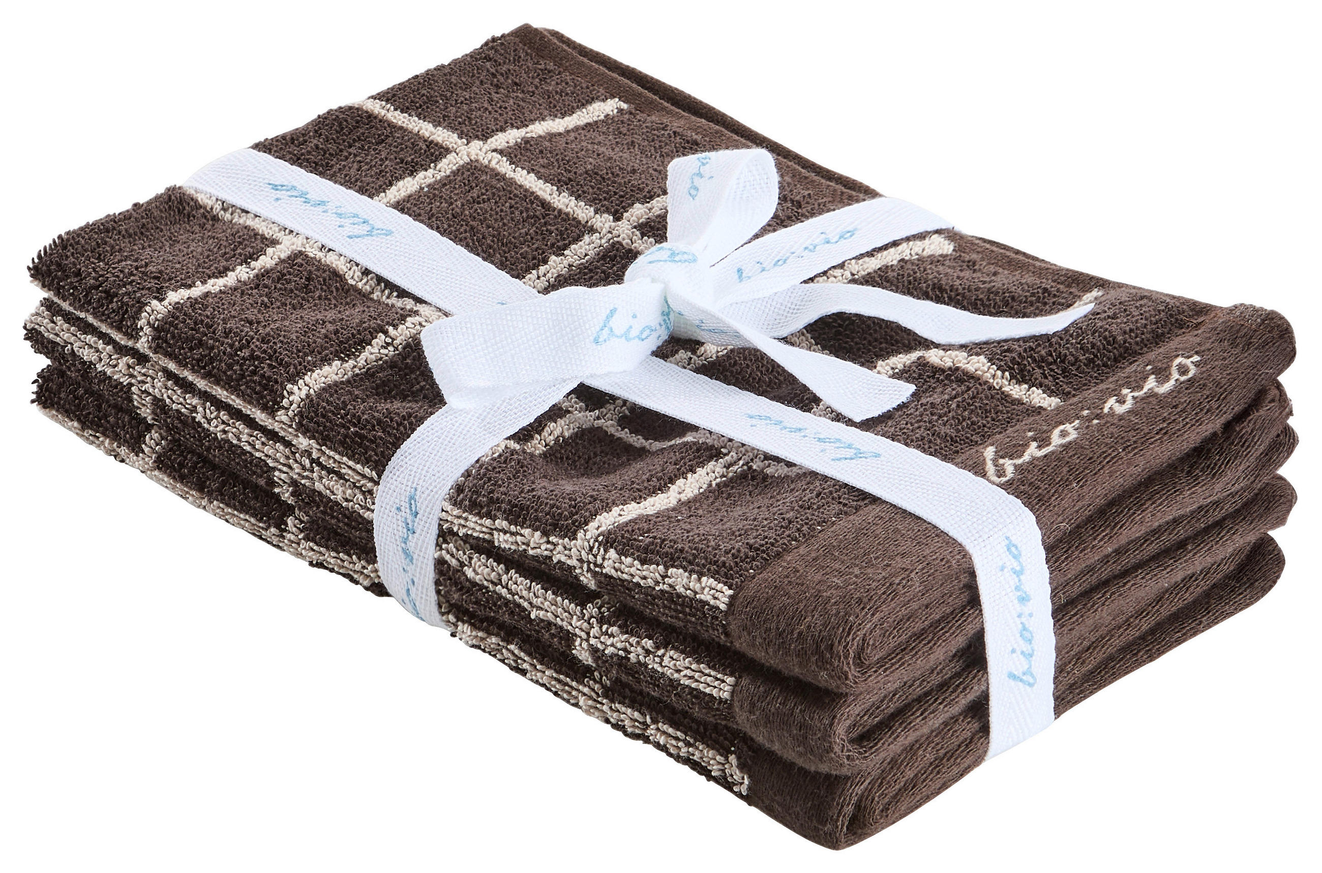 GÄSTETUCHSET CHAMP Taupe, Dunkelbraun 3-teilig 30/50 cm  - Taupe/Dunkelbraun, Natur, Textil (30/50cm) - Bio:Vio