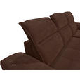 ECKSOFA Dunkelbraun Cord Rücken echt, Kopfteilverstellung, Sitzvorzug  - Dunkelbraun/Schwarz, KONVENTIONELL, Textil/Metall (290/196cm) - Carryhome
