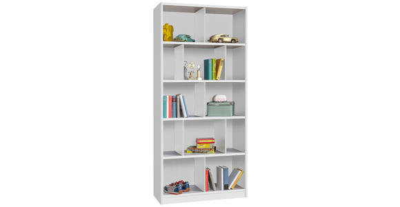 REGAL  90/197/38 cm Weiß  - Weiß, KONVENTIONELL, Holzwerkstoff (90/197/38cm) - Carryhome