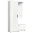 GARDEROBE 3-teilig  in 110/191/37 cm  - Weiß Hochglanz/Weiß, Design, Holzwerkstoff (110/191/37cm) - Xora