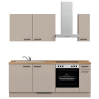 KÜCHENBLOCK Easytouch 210 cm  in Eichefarben, Sandfarben  - Sandfarben/Eichefarben, MODERN, Holzwerkstoff/Metall (210cm) - Nobilia