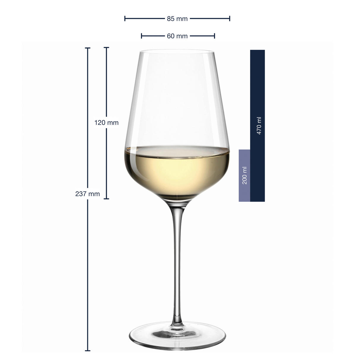 POHÁR NA BIELE VÍNO - číra, Lifestyle, sklo (470ml) - Leonardo