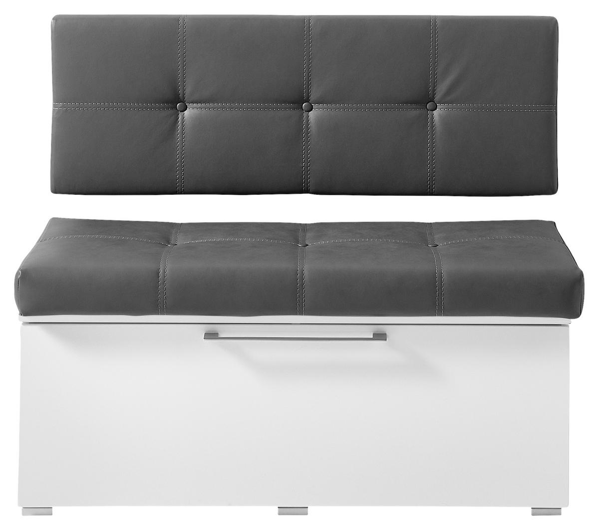 GARDEROBENBANK - Silberfarben/Weiß, MODERN, Holzwerkstoff/Kunststoff (100/37/40cm) - Livetastic