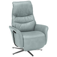 RELAXSESSEL in Leder Hellblau  - Edelstahlfarben/Hellblau, Design, Leder/Metall (78/117/89cm) - Himolla Komfortklass