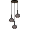 HÄNGELEUCHTE 25/120 cm  - Schwarz/Grau, Trend, Glas/Metall (25/120cm) - Novel