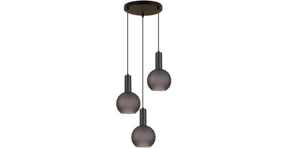HÄNGELEUCHTE 25/120 cm  - Schwarz/Grau, Trend, Glas/Metall (25/120cm) - Novel