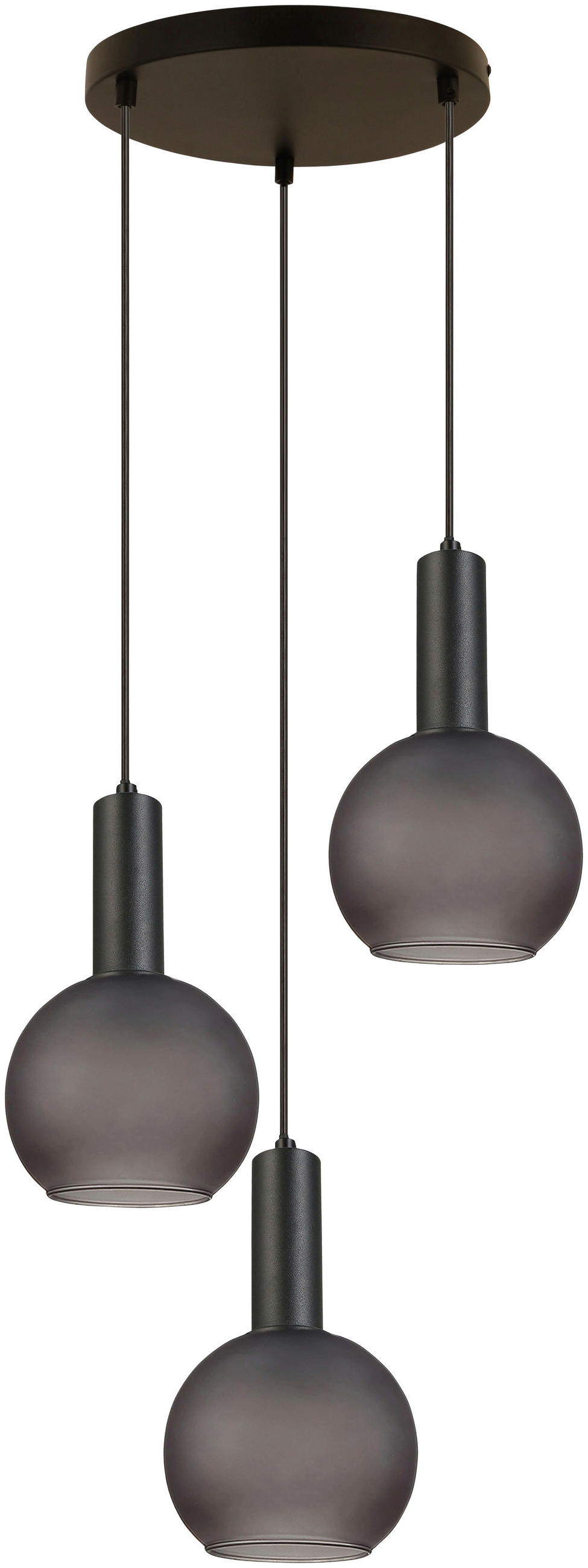 HÄNGELEUCHTE 25/120 cm    - Schwarz/Grau, Trend, Glas/Metall (25/120cm) - Novel