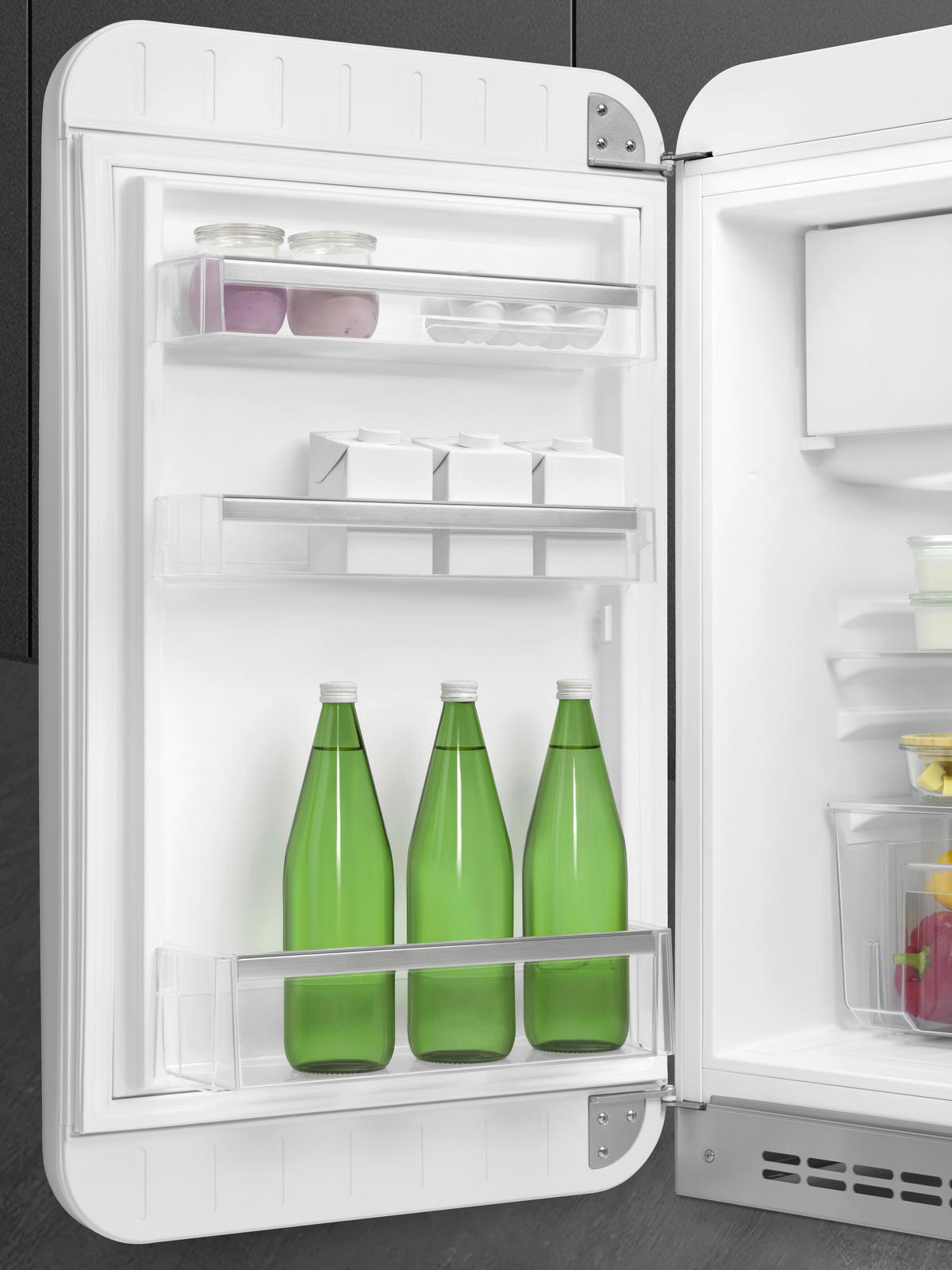 KÜHLSCHRANK 54,5/97-98/70,1 cm  - Weiss Hochglanz, Basics, Glas/Metall (54,5/97-98/70,1cm) - SMEG