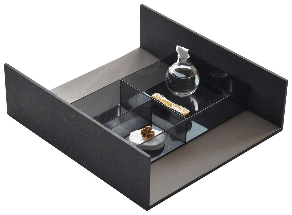 ORDNUNGSSYSTEM Holzwerkstoff  - Schwarz/Braun, MODERN, Holzwerkstoff (34,7/9/31,4cm) - Emilio Belluti