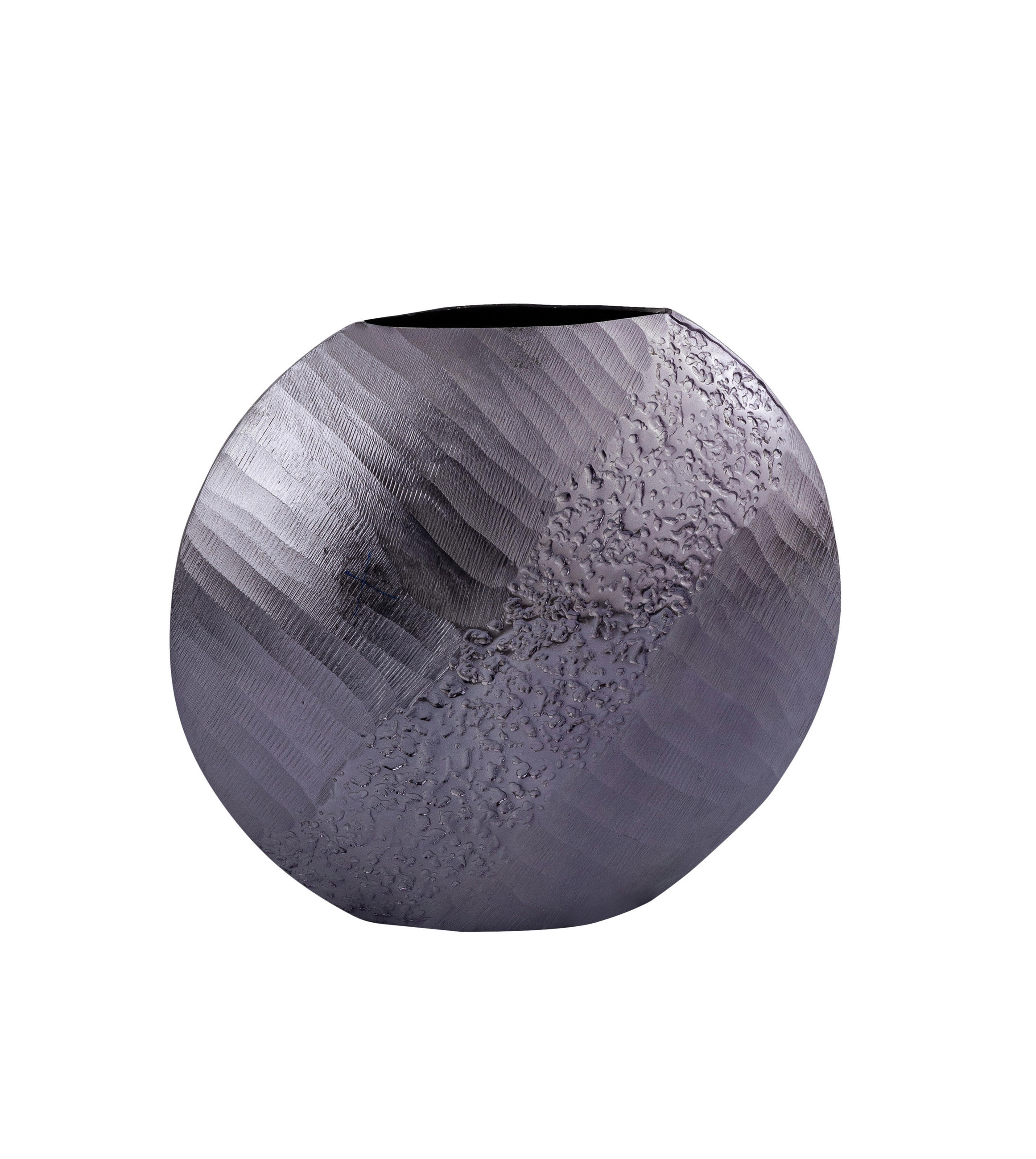 VÁZA 22 cm  - grafitszürke, Design, fém (25/10/25cm) - Ambia Home