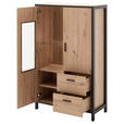 HIGHBOARD  in 86/140/40 cm  - Eichefarben/Anthrazit, Design, Glas/Holzwerkstoff (86/140/40cm) - Carryhome