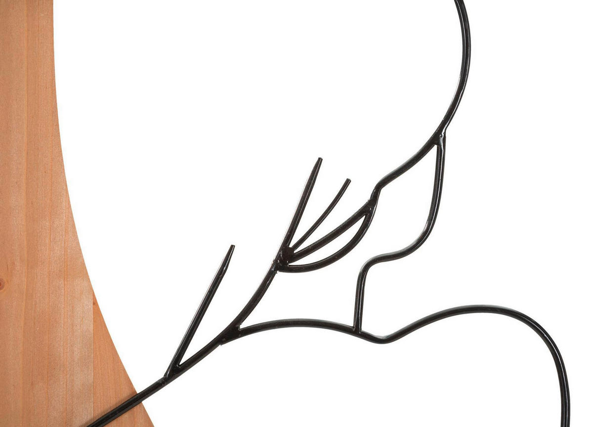 Wanddeko Iron And W Metall, Holzwerkstoff  - Schwarz/Naturfarben, Basics, Holzwerkstoff/Metall (60/90/2cm)