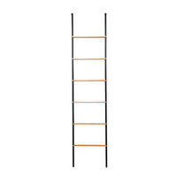 HANDTUCHLEITER 45/190,4/2,1 cm  - Schwarz/Naturfarben, Basics, Holz/Metall (45/190,4/2,1cm) - Sadena
