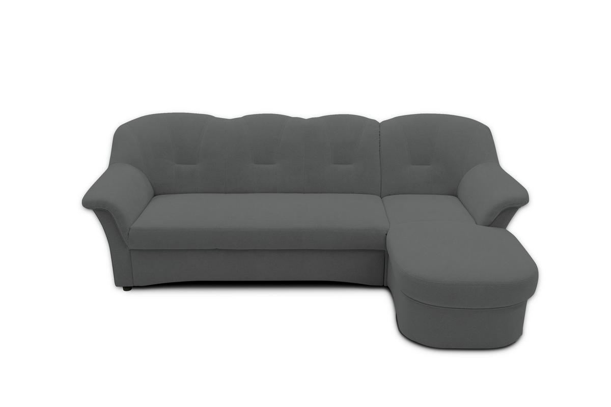 ECKSOFA FLORES FK Dunkelgrau Mikrofaser  - Dunkelgrau/Schwarz, KONVENTIONELL, Kunststoff/Textil (231/142cm) - MID.YOU