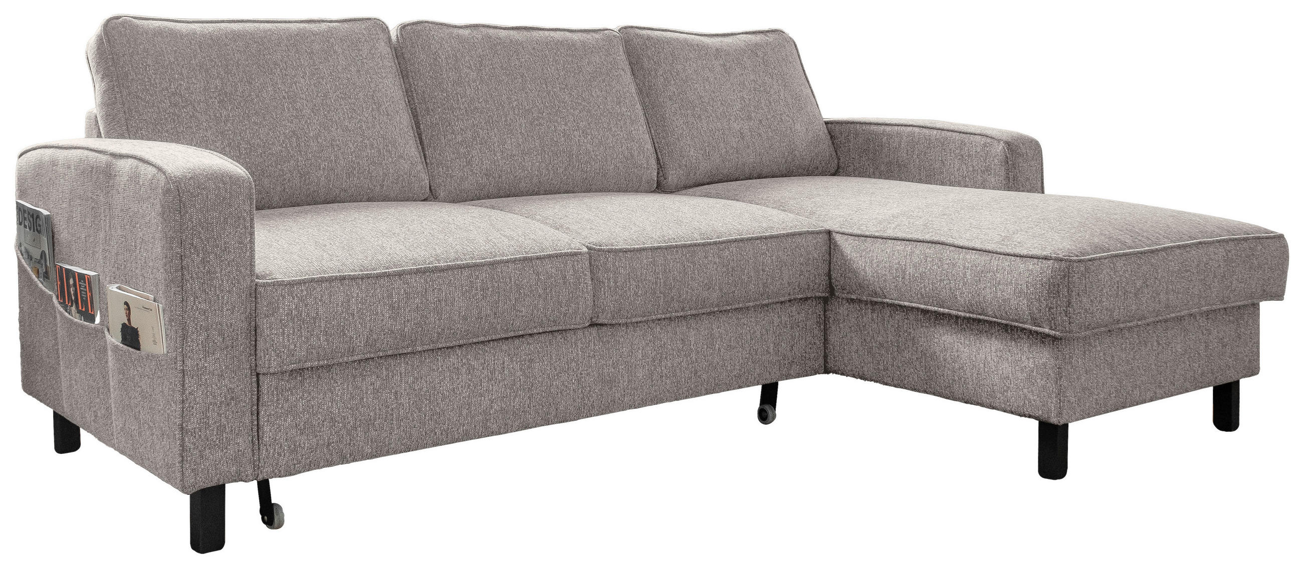 MID.YOU ROHOVÁ SEDAČKA, textil, šedobílá