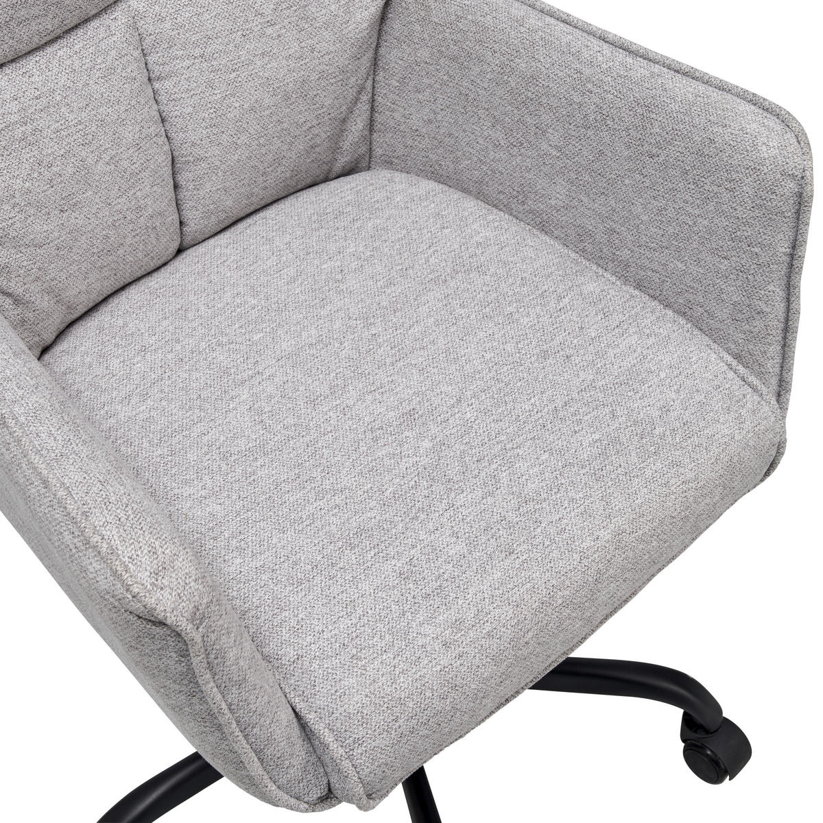 OTOČNÁ ŽIDLE, vzhled lnu, světle šedá - černá/světle šedá, Lifestyle, kov/dřevo (59/83-91/62.5cm) - MID.YOU