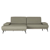 ECKSOFA JOOP! STUDIO in Echtleder Platinfarben  180/301 cm  - Platinfarben/Schwarz, KONVENTIONELL, Leder/Metall (180/301cm) - Joop!