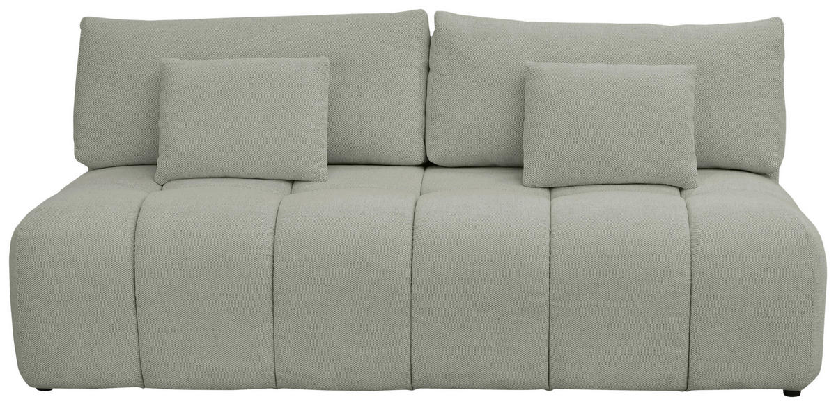 BOXSPRINGSOFA in Chenille Greige  - Greige/Schwarz, MODERN, Kunststoff/Textil (210/72/105cm) - Cantus