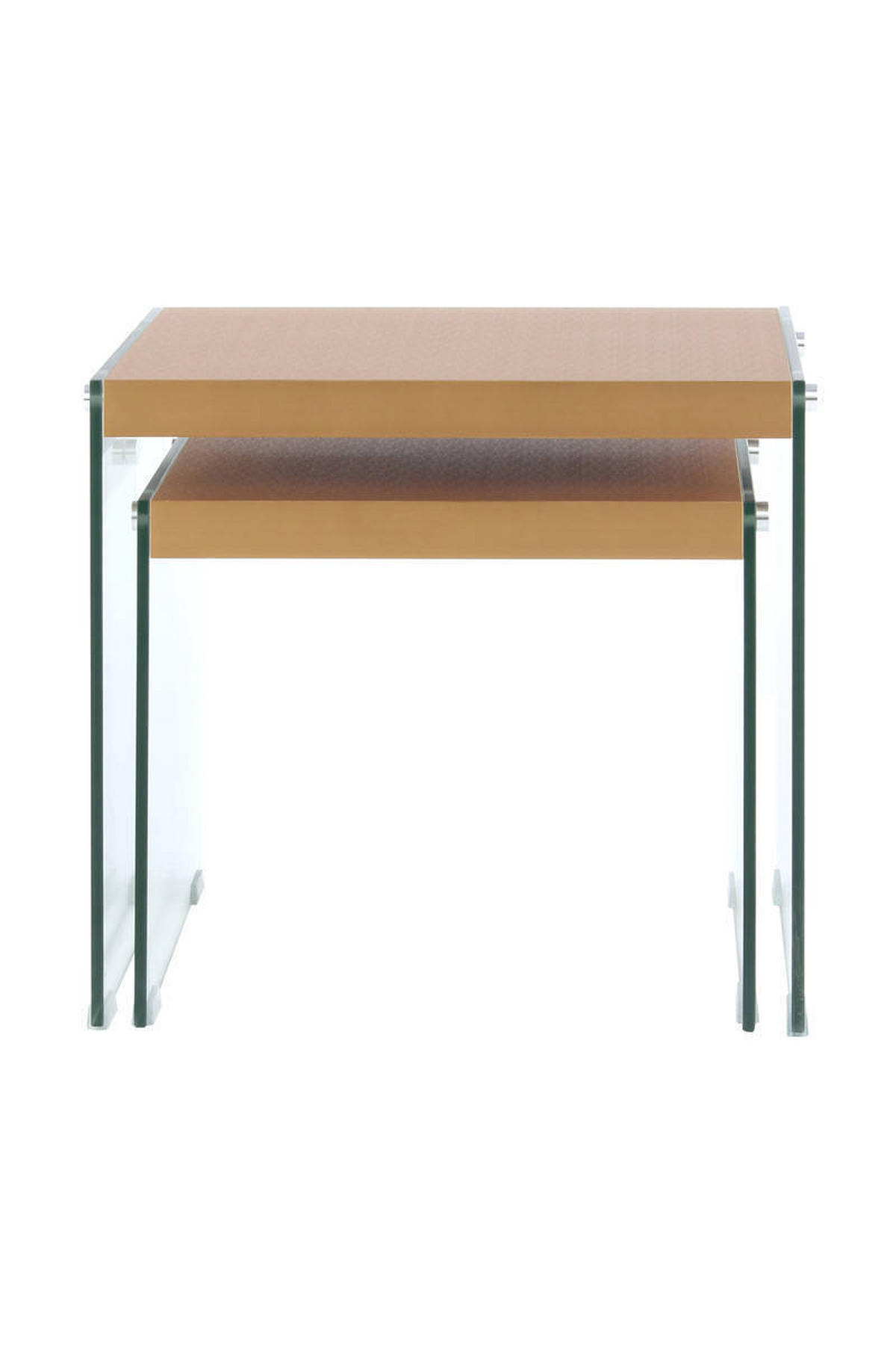 BEISTELLTISCHSET in Glas, Holzwerkstoff  - Klar/Goldfarben, Basics, Glas/Holzwerkstoff - Kayoom
