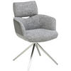 ARMLEHNSTUHL  in Edelstahl Webstoff, Mikrofaser  - Edelstahlfarben/Grau, KONVENTIONELL, Textil/Metall (59,5/90,5/64,5cm) - Livetastic