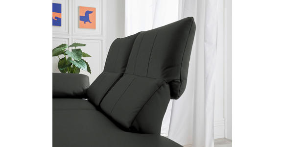 RÉCAMIERE in Echtleder Dunkelgrau - Chromfarben/Dunkelgrau, Design, Leder/Metall (209/85-109/95-16cm) - Dieter Knoll