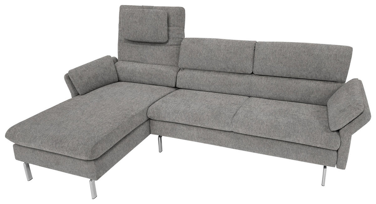 ECKSOFA in Schlammfarben  - Schlammfarben/Schwarz, Konventionell, Textil/Metall (159/261cm) - Horst AG